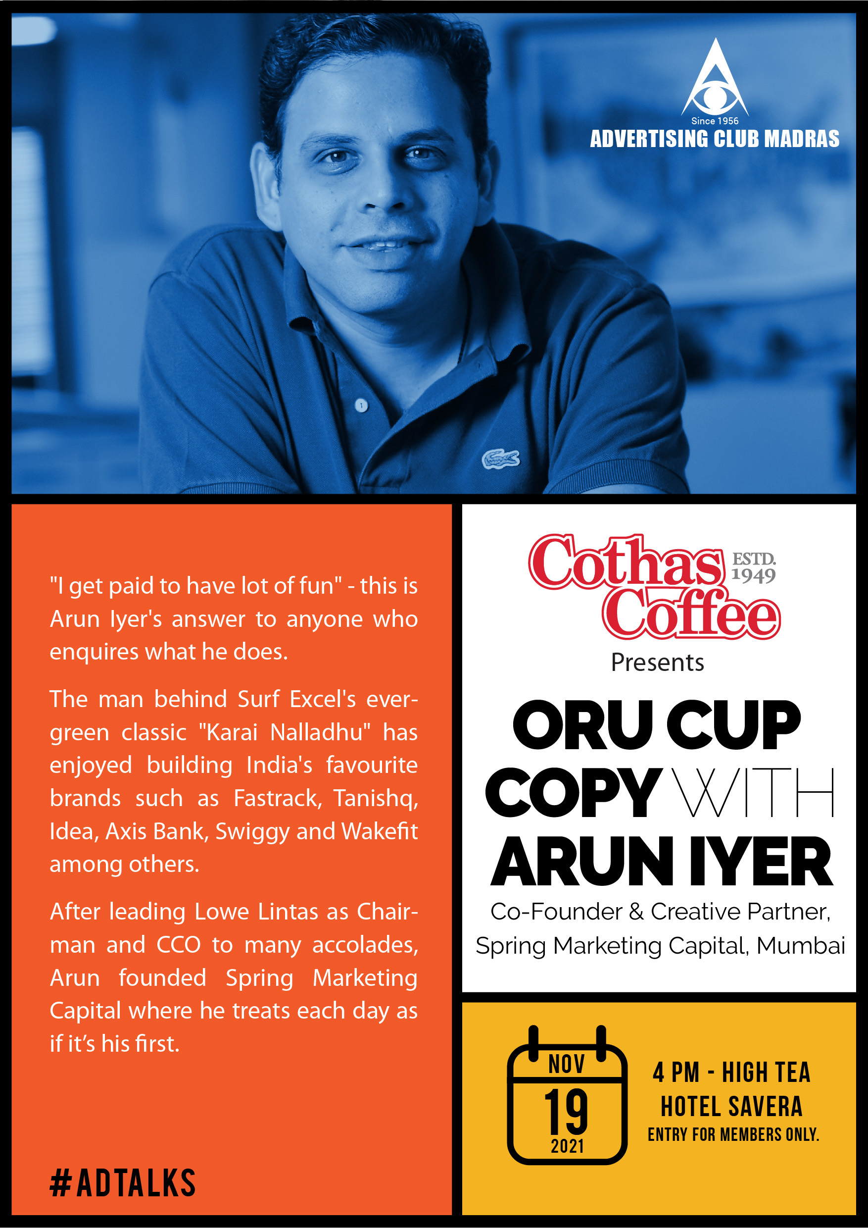 #ADTALKS - Oru Cup Copy With Arun Iyer